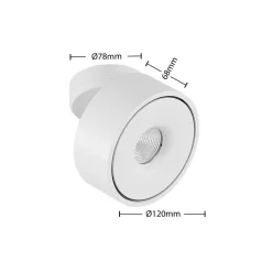 Arcchio Rotari LED plafondlamp, wit, draaibaar, metaal