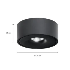 Arcchio Rotari LED plafondlamp, zwart