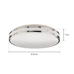 Arcchio Sinovu LED badkamer plafondlamp, chroom, 34 cm