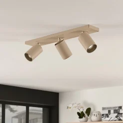 Arcchio spot Brinja, bruin, hoekig, Ø 6 cm, 3-lamps, GU10