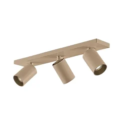 Arcchio spot Brinja, bruin, hoekig, Ø 6 cm, 3-lamps, GU10