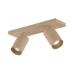 Arcchio spot Brinja, bruin, hoekig, Ø 6 cm, 2-lamps, GU10