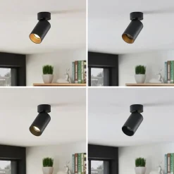 Arcchio spot Brinja, set van 4, zwart, rond, Ø 6cm, GU10