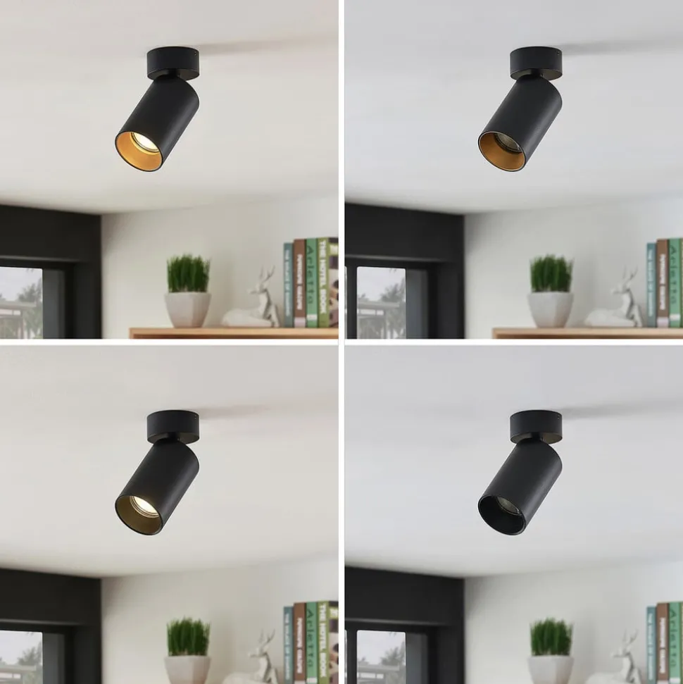 Arcchio spot Brinja, set van 4, zwart, rond, Ø 6cm, GU10