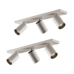 Arcchio spot Brinja, set van 2, wit, hoekig, 3-lamps, GU10