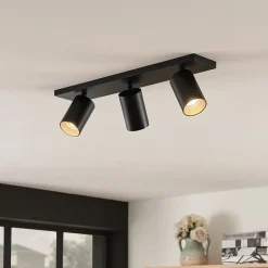 Arcchio spot Brinja, set van 2, zwart, hoekig, 3-lamps