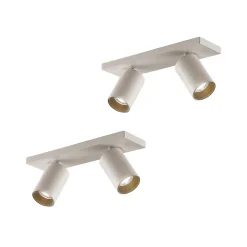 Arcchio spot Brinja, set van 2, wit, hoekig, 2-lamps, GU10