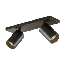 Arcchio spot Brinja, set van 2, zwart, hoekig, 2-lamps