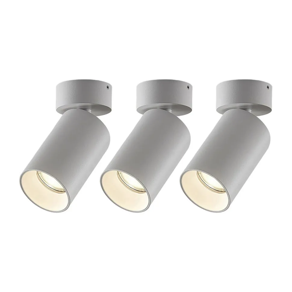 Arcchio spot Brinja, set van 3, wit, rond, Ø 6 cm, GU10