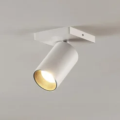 Arcchio spot Brinja, wit, hoekig, Ø 6 cm, 1-lamp, GU10