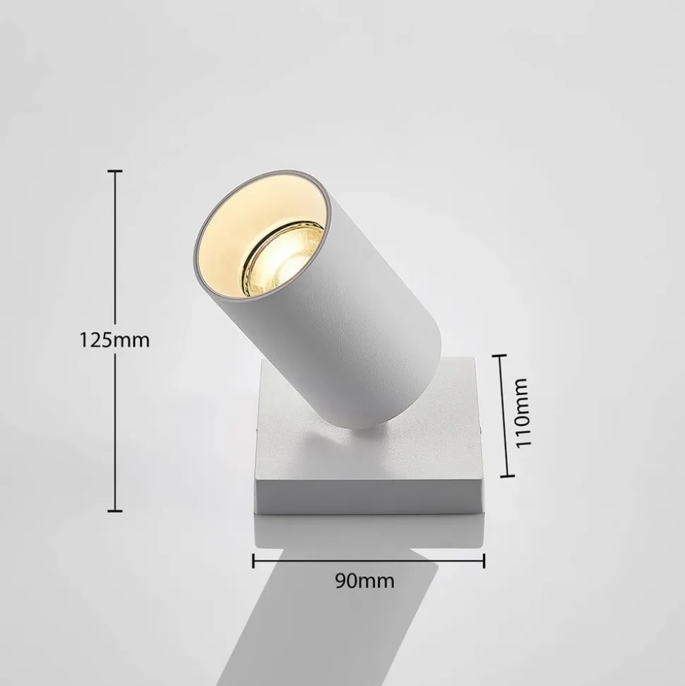 Arcchio spot Brinja, wit, hoekig, Ø 6 cm, 1-lamp, GU10
