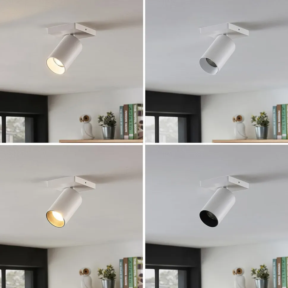 Arcchio spot Brinja, wit, hoekig, Ø 6 cm, 1-lamp, GU10