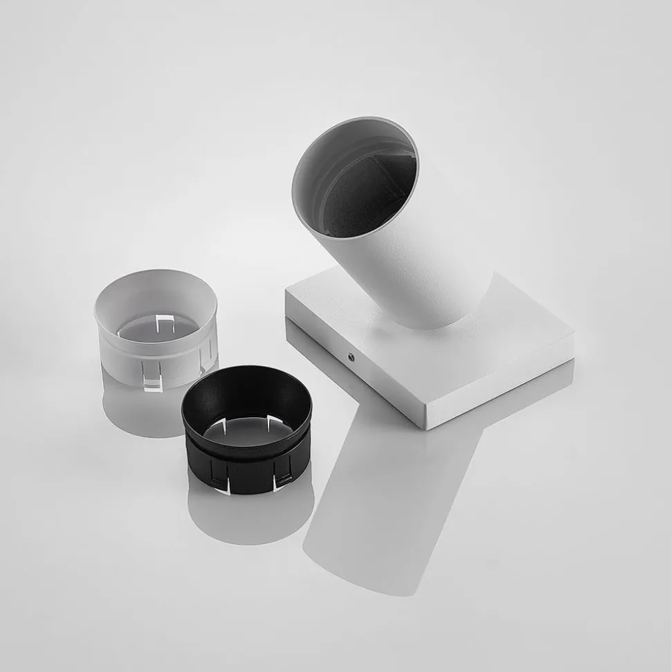 Arcchio spot Brinja, wit, hoekig, Ø 6 cm, 1-lamp, GU10