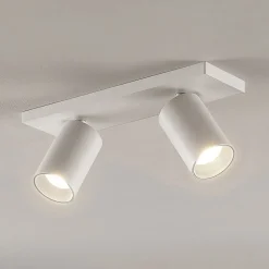 Arcchio spot Brinja, wit, hoekig, Ø 6 cm, 2-lamps, GU10