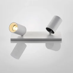 Arcchio spot Brinja, wit, hoekig, Ø 6 cm, 2-lamps, GU10