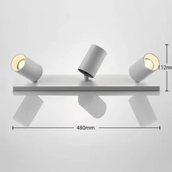 Arcchio spot Brinja, wit, hoekig, Ø 6 cm, 3-lamps, GU10