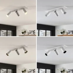 Arcchio spot Brinja, wit, hoekig, Ø 6 cm, 3-lamps, GU10