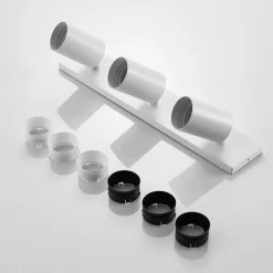 Arcchio spot Brinja, wit, hoekig, Ø 6 cm, 3-lamps, GU10