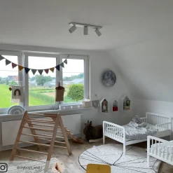 Arcchio spot Brinja, wit, hoekig, Ø 6 cm, 3-lamps, GU10