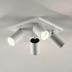 Arcchio spot Brinja, wit, hoekig, Ø 6 cm, 4-lamps, GU10