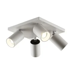 Arcchio spot Brinja, wit, hoekig, Ø 6 cm, 4-lamps, GU10