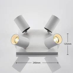 Arcchio spot Brinja, wit, hoekig, Ø 6 cm, 4-lamps, GU10