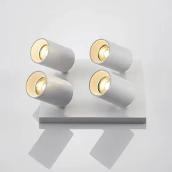 Arcchio spot Brinja, wit, hoekig, Ø 6 cm, 4-lamps, GU10