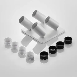 Arcchio spot Brinja, wit, hoekig, Ø 6 cm, 4-lamps, GU10