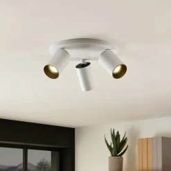 Arcchio spot Brinja, wit, rond, Ø 6 cm, 3-lamps, GU10