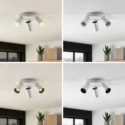 Arcchio spot Brinja, wit, rond, Ø 6 cm, 3-lamps, GU10