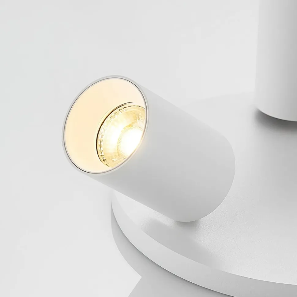 Arcchio spot Brinja, wit, rond, Ø 6 cm, 3-lamps, GU10