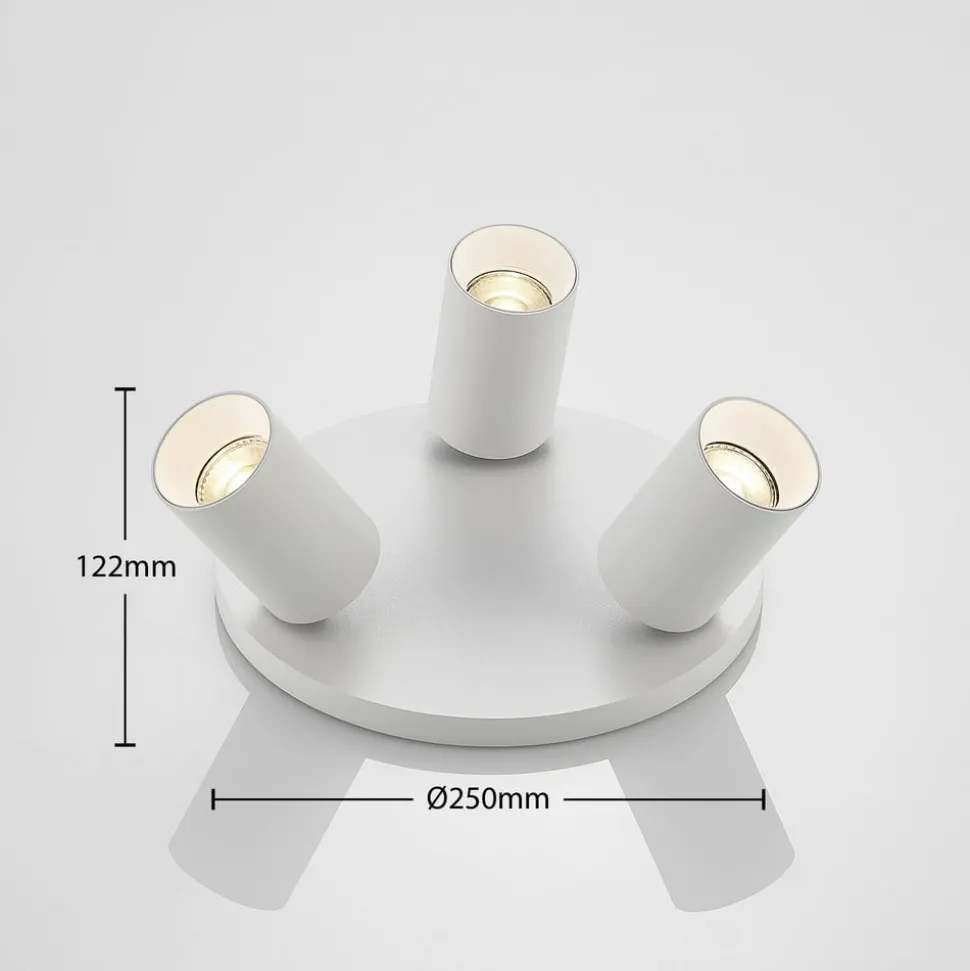 Arcchio spot Brinja, wit, rond, Ø 6 cm, 3-lamps, GU10