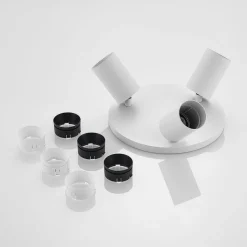 Arcchio spot Brinja, wit, rond, Ø 6 cm, 3-lamps, GU10