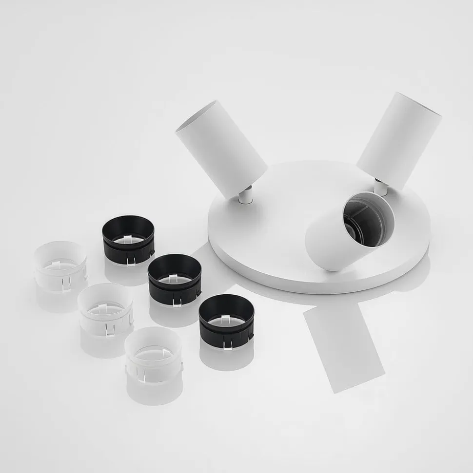 Arcchio spot Brinja, wit, rond, Ø 6 cm, 3-lamps, GU10