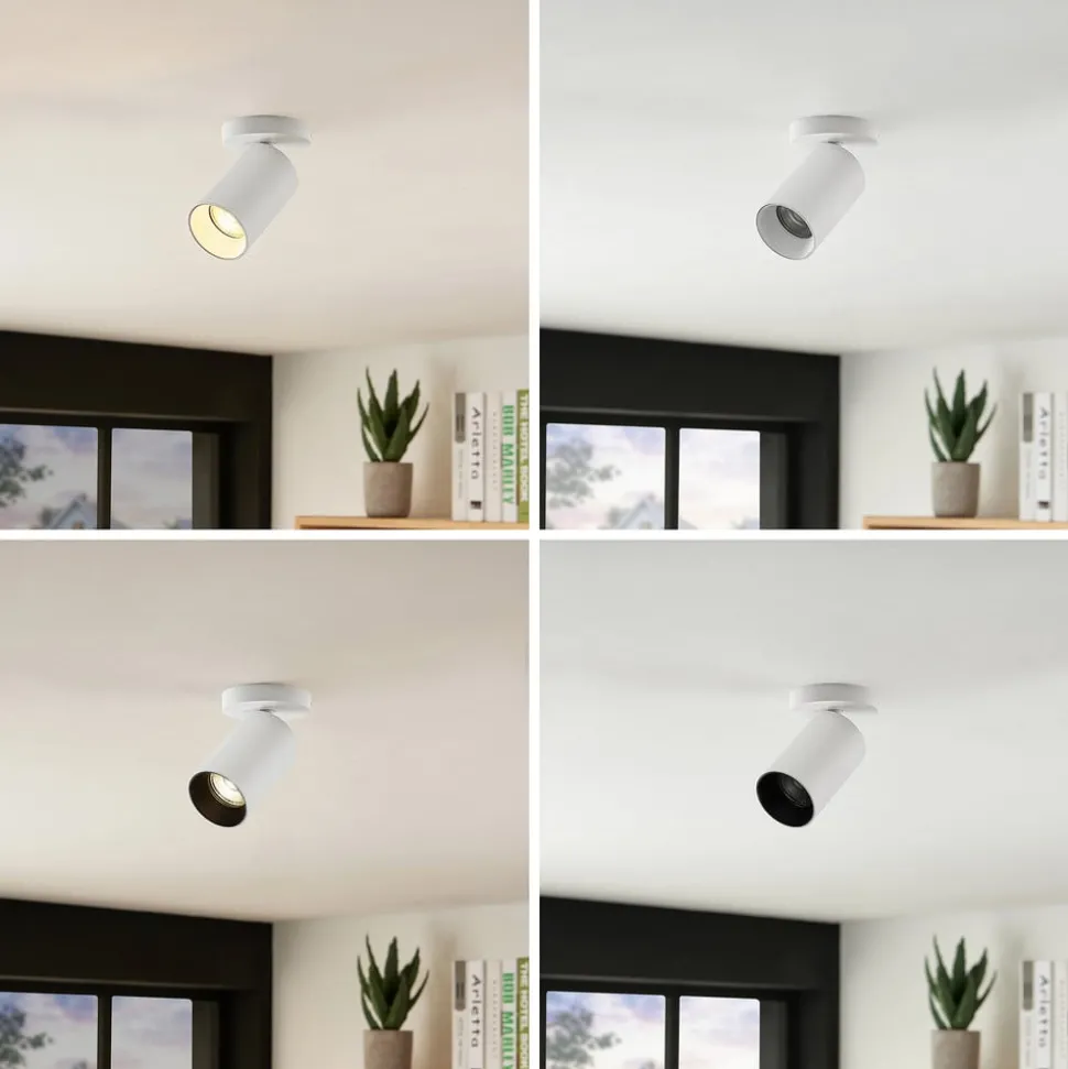 Arcchio spot Brinja, wit, rond, 12 cm hoog, Ø 6 cm