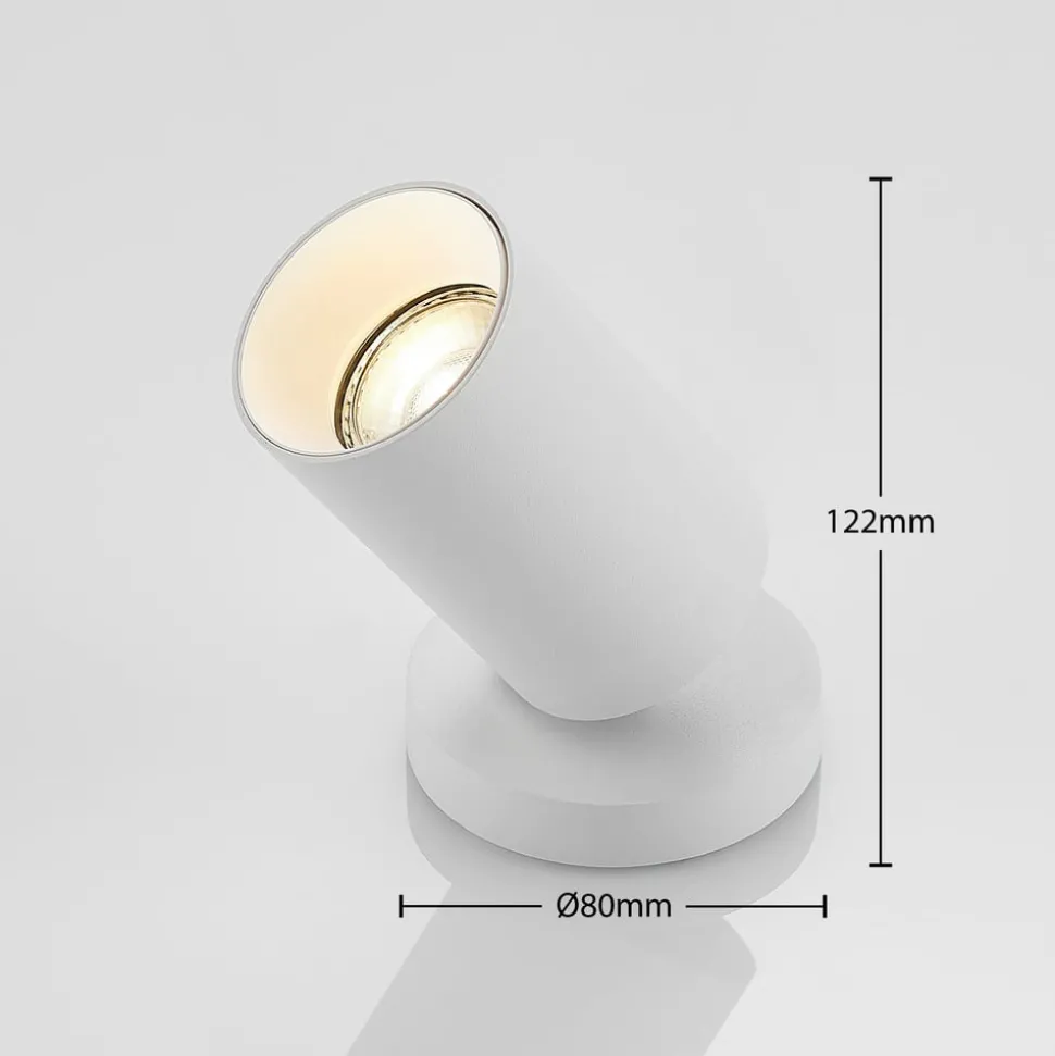 Arcchio spot Brinja, wit, rond, 12 cm hoog, Ø 6 cm