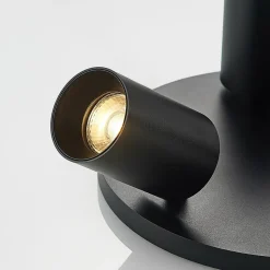 Arcchio spot Brinja, zwart, rond, Ø 6 cm, 3-lamps, GU10