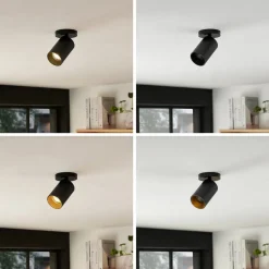 Arcchio spot Brinja, zwart, rond, 12 cm hoog, Ø 6 cm