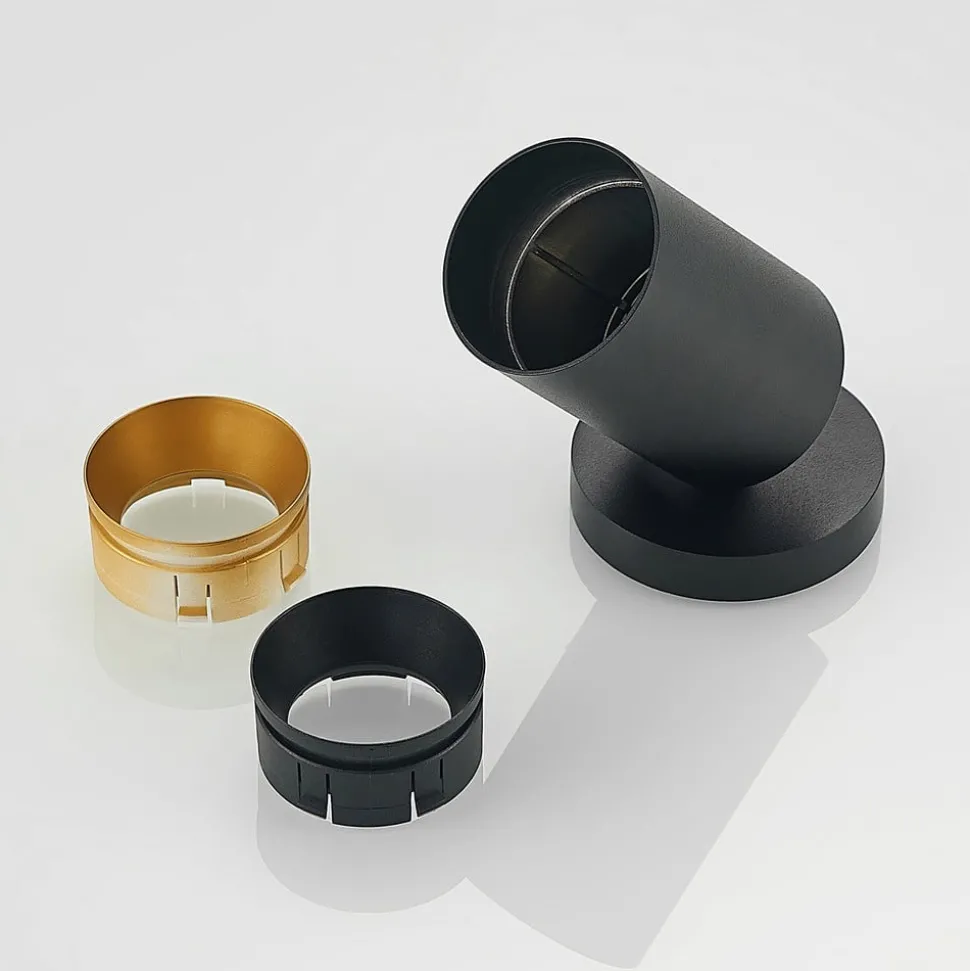 Arcchio spot Brinja, zwart, rond, 12 cm hoog, Ø 6 cm