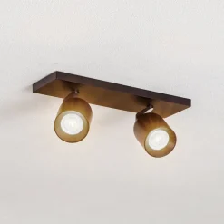 Arcchio spot Brinja, zwart, hoekig, Ø 7 cm, 2-lamps, GU10