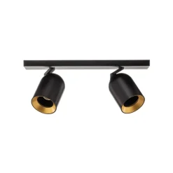 Arcchio spot Brinja, zwart, hoekig, Ø 7 cm, 2-lamps, GU10