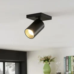 Arcchio spot Brinja, zwart, hoekig, Ø 6 cm, 1-lamp, GU10