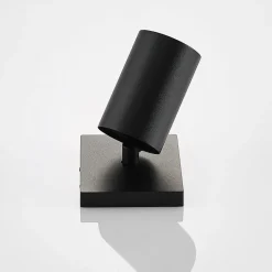 Arcchio spot Brinja, zwart, hoekig, Ø 6 cm, 1-lamp, GU10