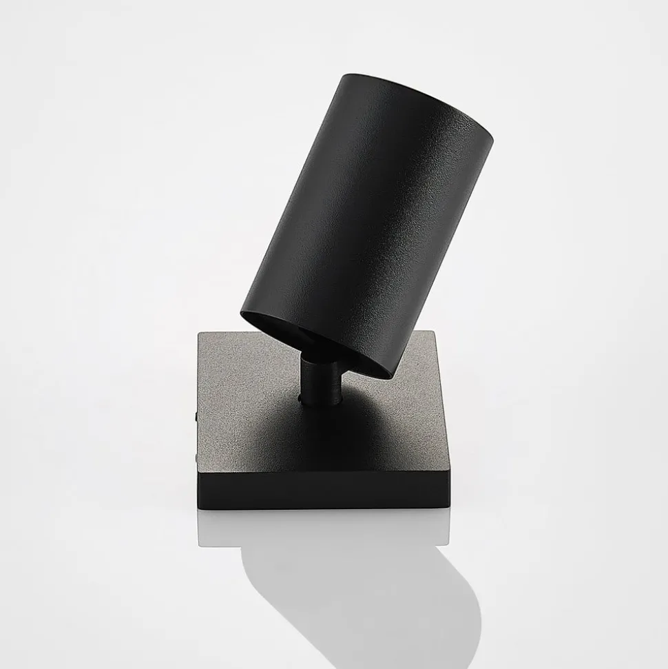 Arcchio spot Brinja, zwart, hoekig, Ø 6 cm, 1-lamp, GU10