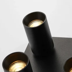 Arcchio spot Brinja, zwart, hoekig, Ø 6 cm, 4-lamps, GU10