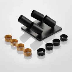 Arcchio spot Brinja, zwart, hoekig, Ø 6 cm, 4-lamps, GU10