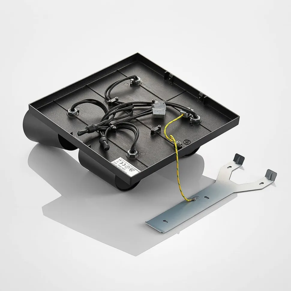 Arcchio spot Brinja, zwart, hoekig, Ø 6 cm, 4-lamps, GU10