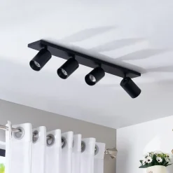 Arcchio spot Brinja, zwart, 65 cm lang, Ø 7 cm, 4-lamps.