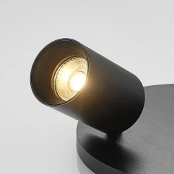 Arcchio spot Brinja, zwart, rond, Ø 6 cm, 2-lamps, GU10