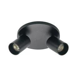 Arcchio spot Brinja, zwart, rond, Ø 6 cm, 2-lamps, GU10